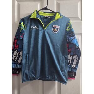 Kids Ireland GAA Cul Camps 1/2 Zip Pull Over Sweater Green Graffiti Sleeve 3